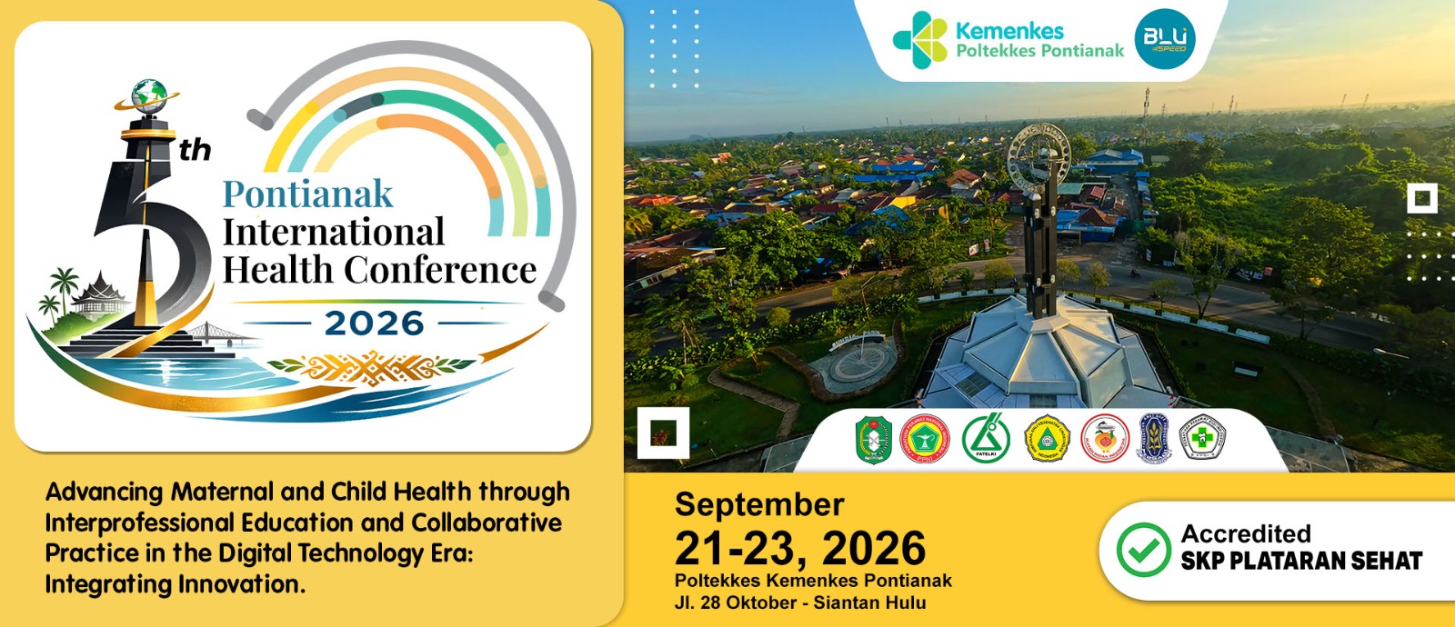 BANNER 5th PONTIANAK INTERNATIONAL HEALTH CONFERENCE - POLTEKKES KEMENKES PONTIANAK