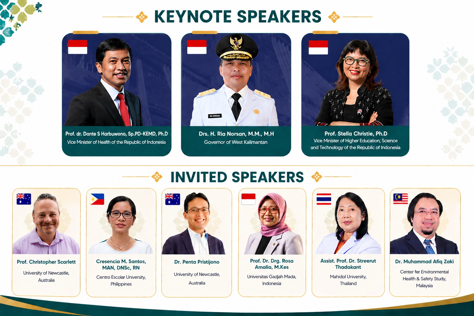 KEYNOTE SPEAKERS 5th PIHC - POLTEKKES KEMENKES PONTIANAK